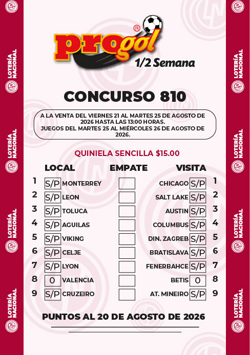 Progol Media Semana 807 Progol Media Semana 807 quiniela oficial